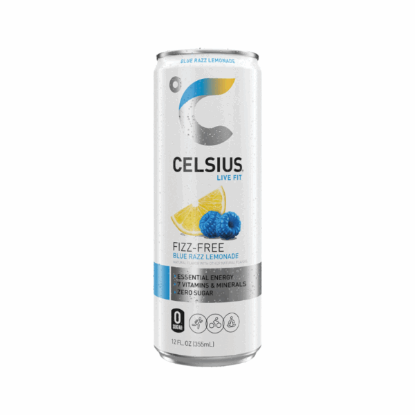 Celsius Energy Drink, Fizz-Free Blue Razz Lemonade