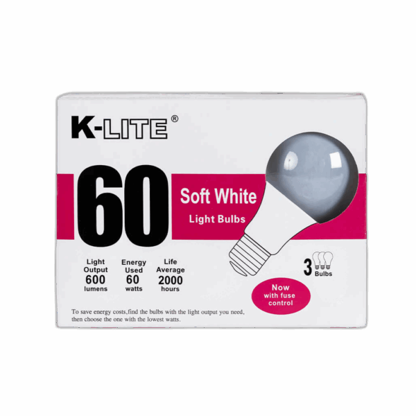 K-Lite, Light Bulb, 60 Watts