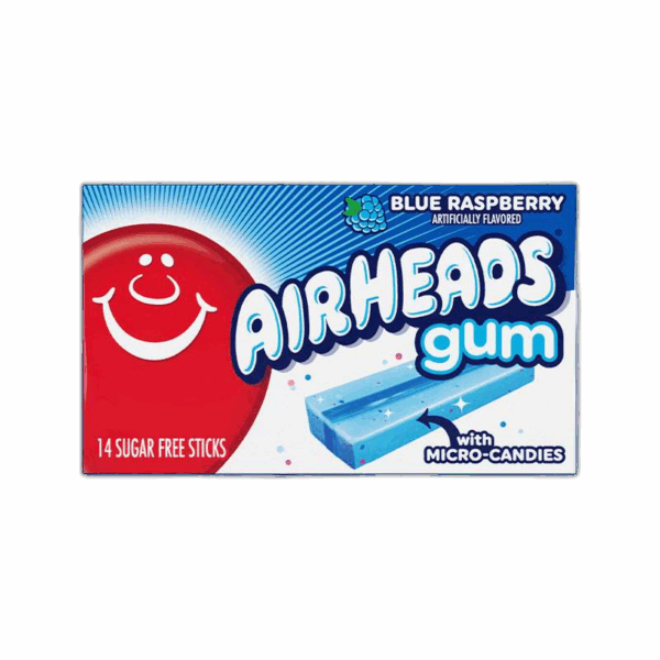 Airheads, Gum, Blue Raspberry, Sugar Free