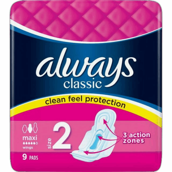 Always, Classic Pads with Wings, Maxi Size 2
