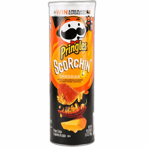 Pringles Potato Chips, Scorchin Cheddar
