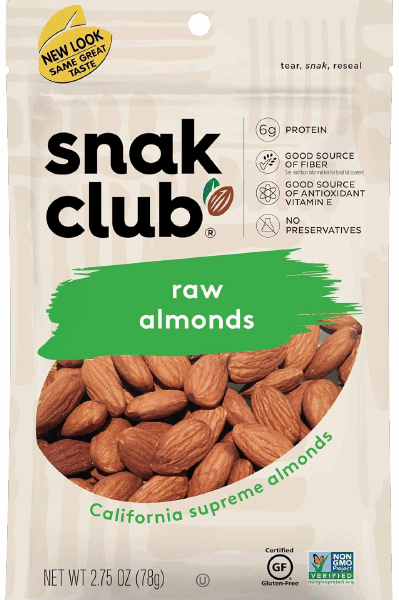 Snak Club Raw Almonds, Premium Pack