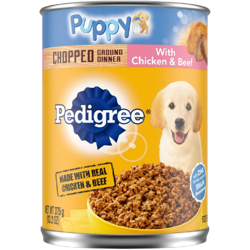 Pedigree, Chopped Ground Dinner, Puppy, Chicken & Beef Dinner