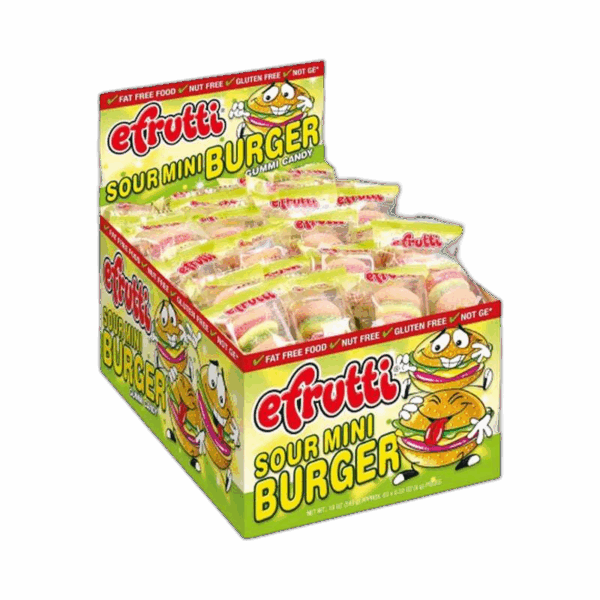 Efrutti Gummi Candy, mini Burger, Sour