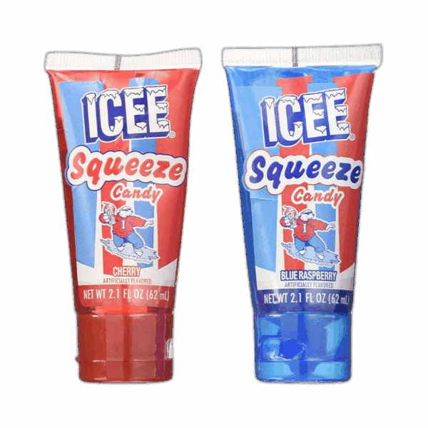 Icee, Squeeze Candy Gel, Red Cherry & Blue Raspberry