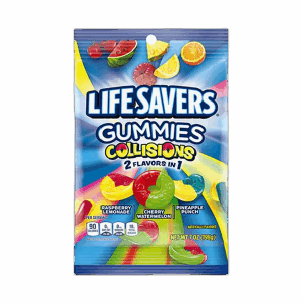 Life Savers, Gummies, Collisions, Peg Bag
