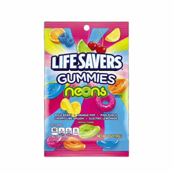 Life Savers Gummies, Neons, Peg Bag