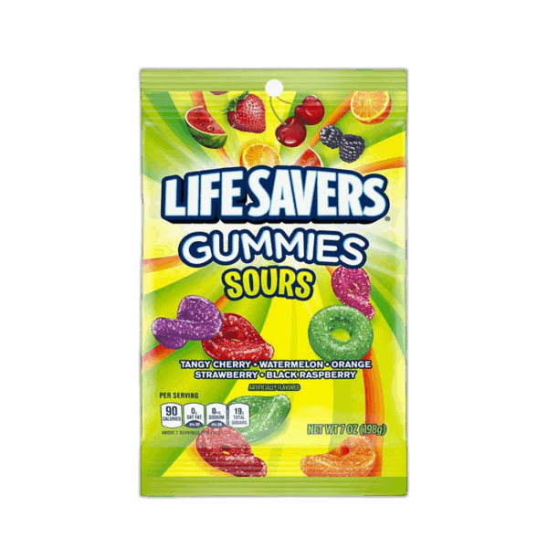 Life Savers, Gummies, Sours, Peg Bag