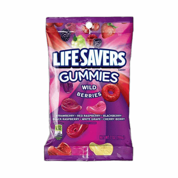 Life Savers, Gummies, Wild Berries, Peg Bag