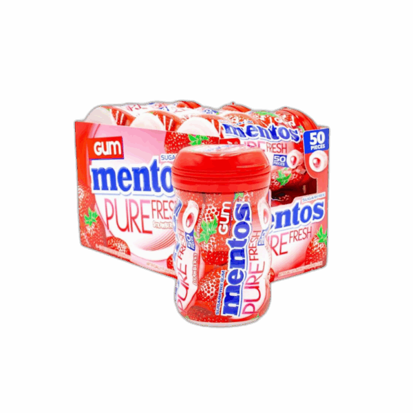 Mentos, Pure Fresh, Sugar Free, Chewing Gum, Strawberry