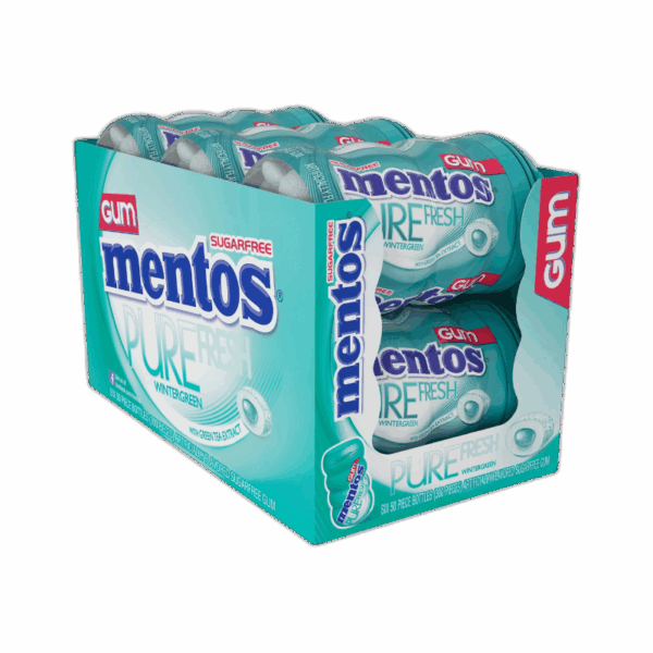 Mentos Pure White Sugar Free Chewing Gum, Wintergreen