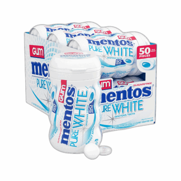 Mentos Pure White Sugar Free Chewing Gum With Xylitol, Sweet Mint