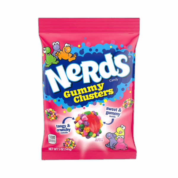 Nerds, Gummy Clusters, Rainbow, Peg Bag