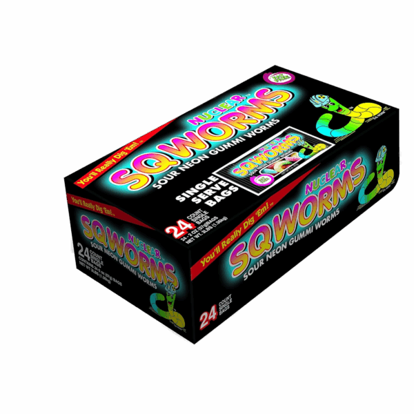 Nuclear Sqworms Sour Neon Gummi Worms