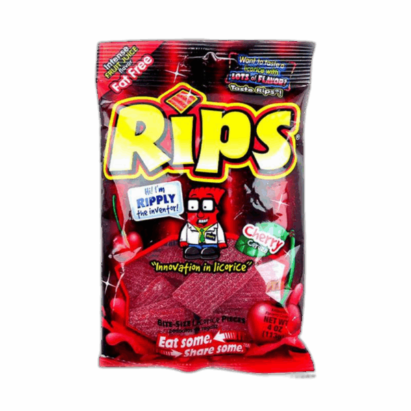 Rips Bite-Size Licorice Pieces, Cherry