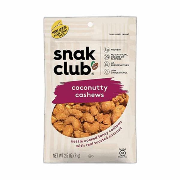 Snak Club Coconutty Cashews, Premium Pack