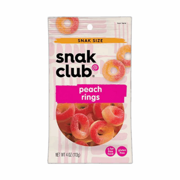 Snak Club Sour Peach Ring, Snack Size