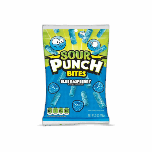 Sour Punch, Bites, Tropical Blue Rasberry