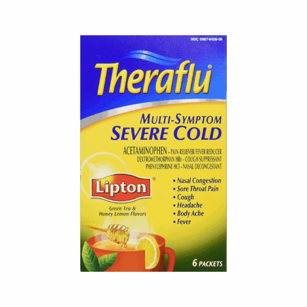Theraflu, Multi-Symptom, Severe Cold, Green Honey Lemon