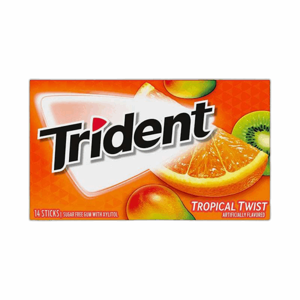 Trident, Sugar Free Gum, Tropical Twist