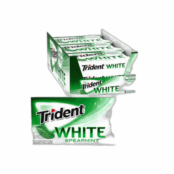 Trident, Sugar-Free Gum, White, Spearmint, 16 Pieces